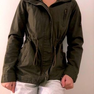 Army green utility jacket